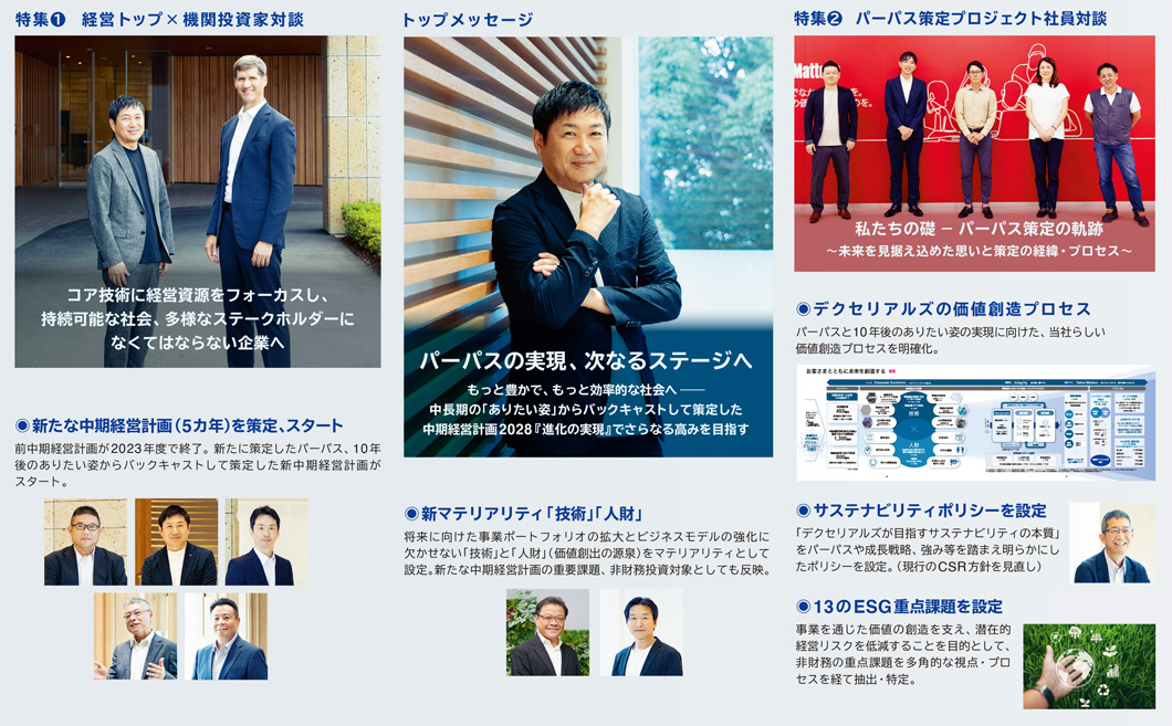 デクセリアルズ統合レポート メイントピックス